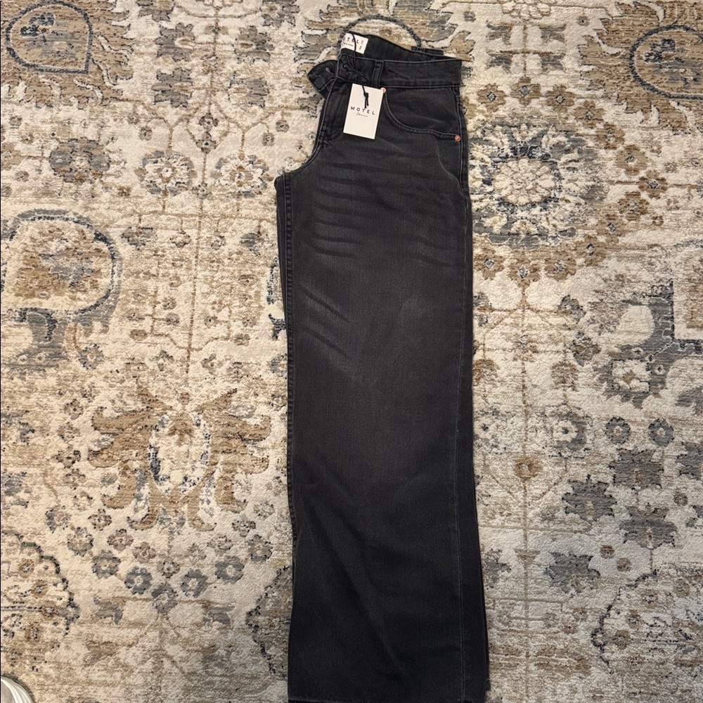 Motel Rocks Black Straight Leg Jeans